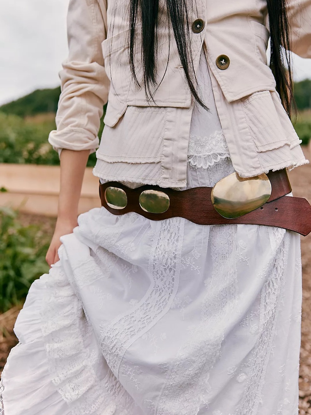 Free People Yoko Hip Belt in Cognac/ Size M/L